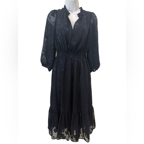 Soshanna Midnight Blue Floral Lace Dress - Picture 6 of 10